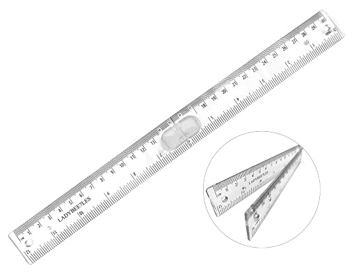 Innovative Design Clear Folding Ruler, Foldable from12 to 6" | Unfolds to a length of 30cm (12"), Reduces to a compact size of 15cm(6 ") When Folded, Ruler 12", Compacted into Pencil Case
