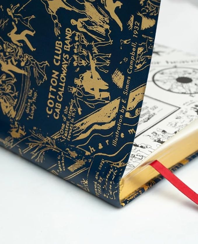 HARLEM CANDLE CO. – Night Club Map of Harlem Luxury Journal, Navy & Gold – 300 Lined Pages | Vegan Leather Cover, Gilded Edges, Ribbon Bookmark | Inspired by 1930s Harlem and E. Simms Campbell
