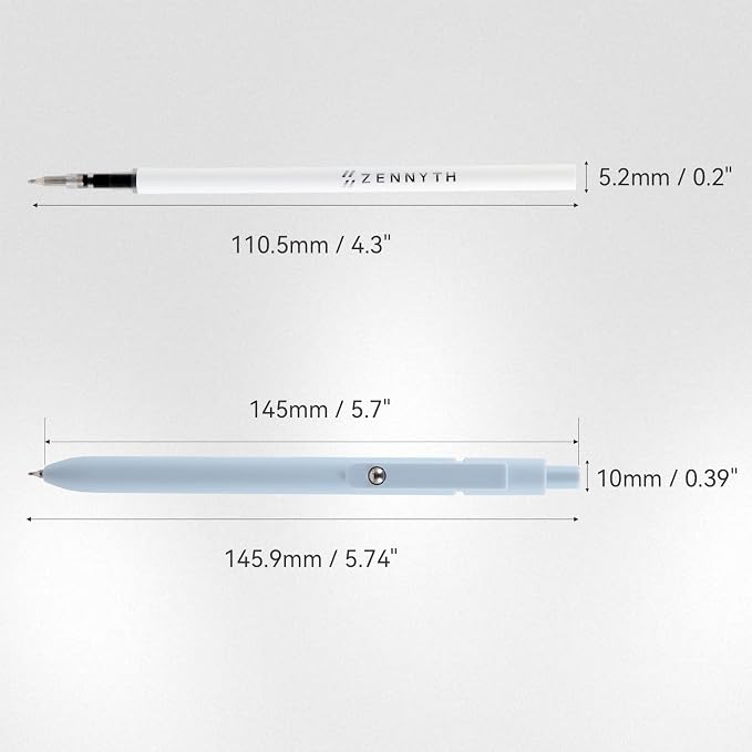 MengRan Morandi Gel Ink Pens Set, Black Ink, 5 Pack | 0.5mm Fine Point Tip, Quick Drying Ink, Idea for Journaling, Cute Fancy Pens for Women