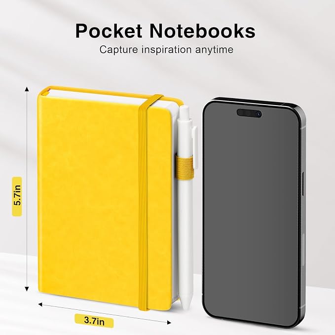 Pocket Small Notebook Journals, 16 Pack (8 Vibrant Colors) Mini Notebook 3.7x5.7 Butterfly Journaling Notebooks for Women Men, Hardcover Lined Note Pads with Pens for Work, Business, Travel Journal, Office Supplies