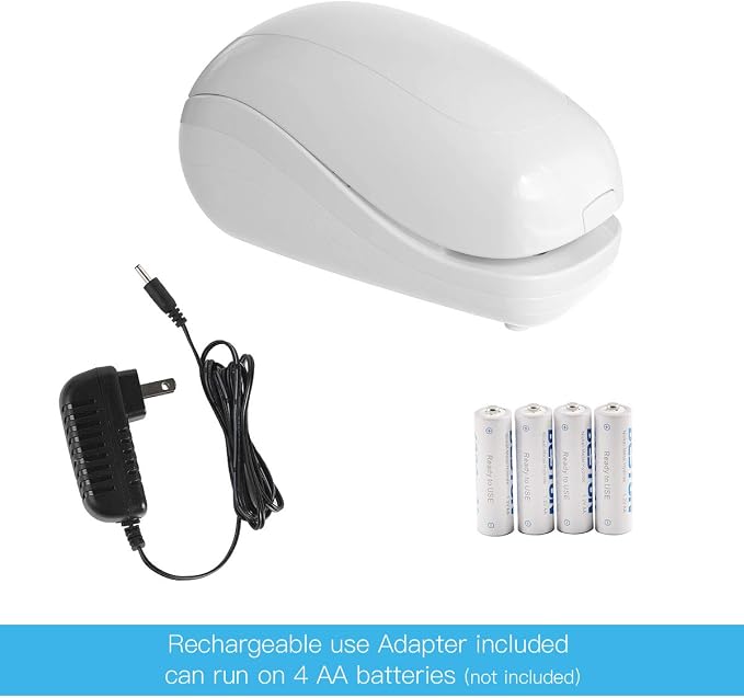 Electric Stapler,Including 2000 Staples and 1 Staple Remover, Suitable for Palm Size and high Comfort，25 Sheet Capacity, AC Adapter or Battery Powered，Battery not Included，(White)