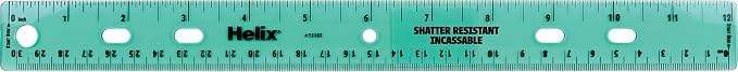Helix Standard Ruler, 12 Inch / 30cm, Assorted Colors (13105)