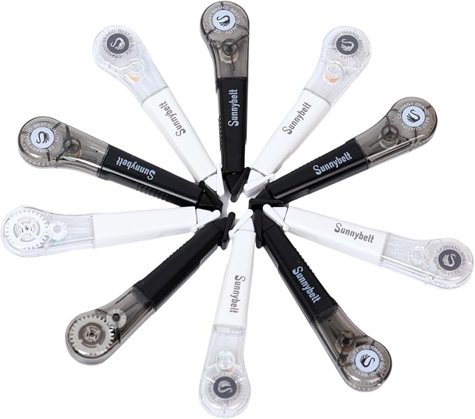 Correction Tape Pen, 10-Count Pack, 19.69ft Each, Dry Instantly, Stretch Resistant, not Easy to Break, as Smooth as Writing, Perfect for School, Office Supplies, Black White