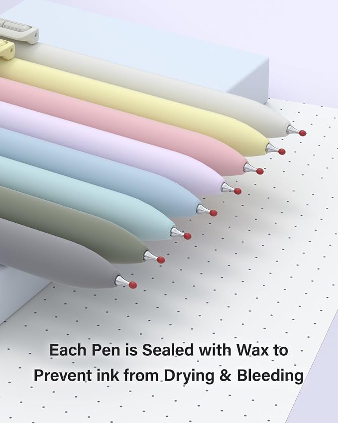 inkipen- 16 Pack Pens, Gel pens Black Ink, Fine Point(0.5mm),Quick-Drying Smooth Writing,School and Office Supplies （Morandi）