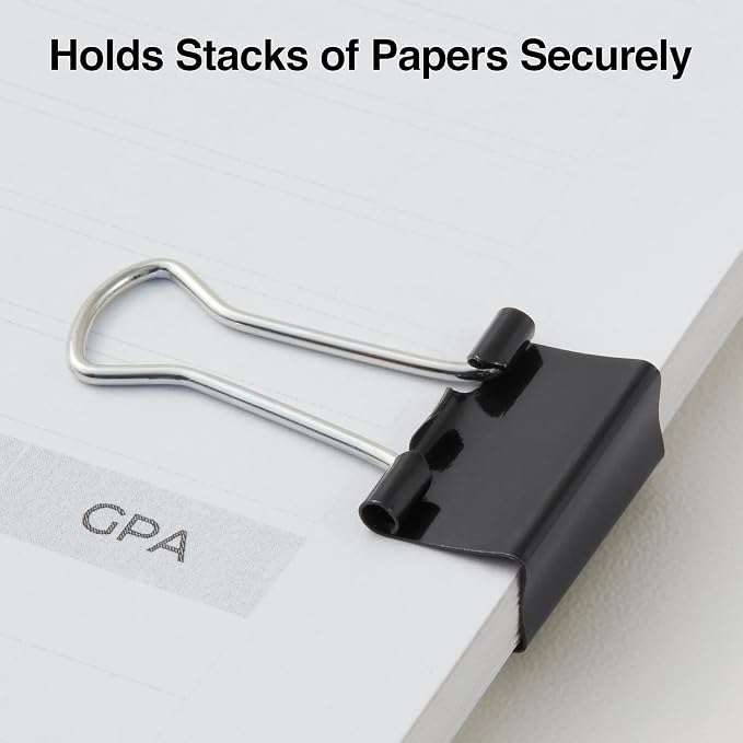 Staples Binder Clips, Small Size, 0.75" Width, Black, 432 Pack – Compact Clips for Paper Bundling & Office Filing