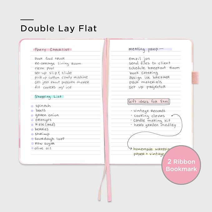 &And Per Se Lined Hardcover Notebook – A5 5.7"x8" College Ruled, 160 Pages, 100gsm Thick Paper – Aesthetic Journal for Women, Gift-Ready Planner, Everyday Writing Notebook (Black)