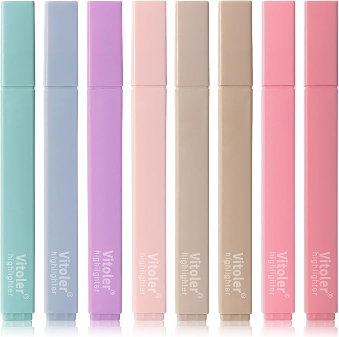 Vitoler Bible Highlighters,Cute Bible Accessories,Chisel Tip 8pcs | No Bleed, Assorted Colors Bible Study for Journaling Planner Notes School Supplie