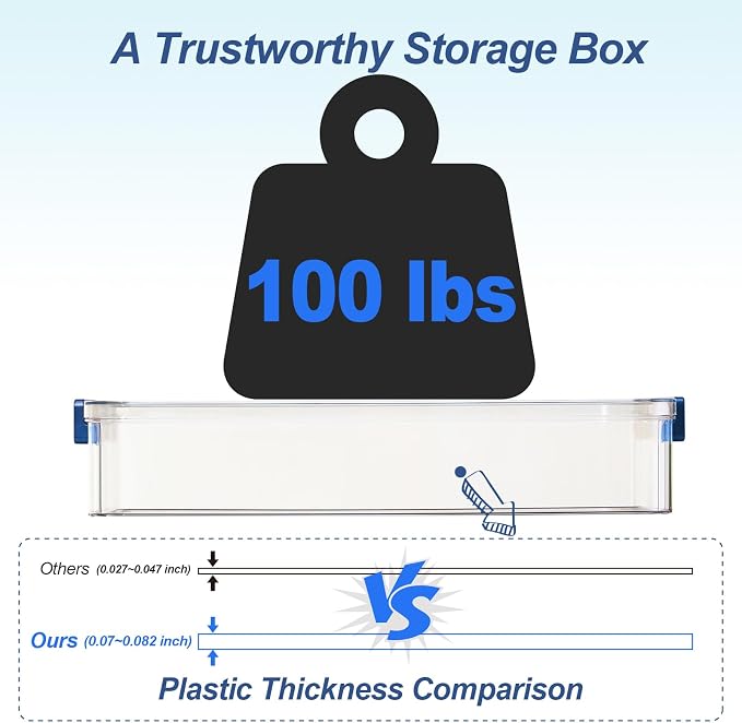 CATOOMUU 16-Pack 9x13 Shallow Flat Clear Plastic Storage Boxes | 5.5Qt stackable cases with lids, snap-tight latch container for paper, A4 files, documents, scrapbook, craft, art supplies