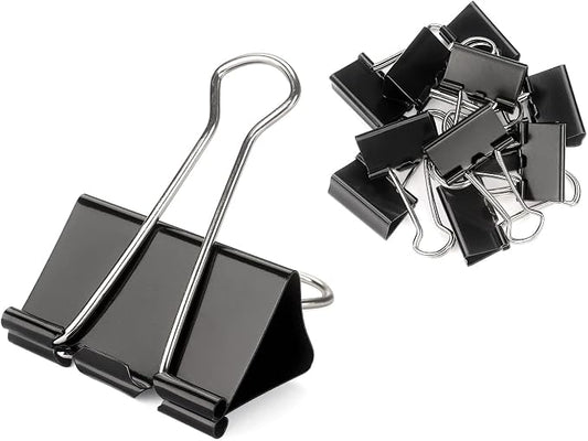 ZZTX 36 Pack Binder Clips 0.7 Inches Black | Paper Clamps Clips, Durable steel, Rust-resistant, Strong spring