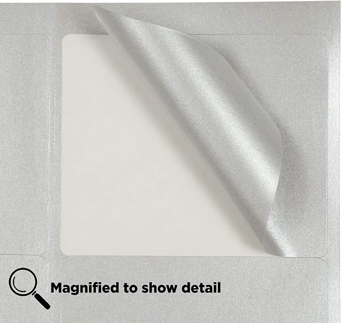 JAM PAPER Shipping Address Labels - Large - 3 1/3 x 4 - Metallic Silver - 120/Pack