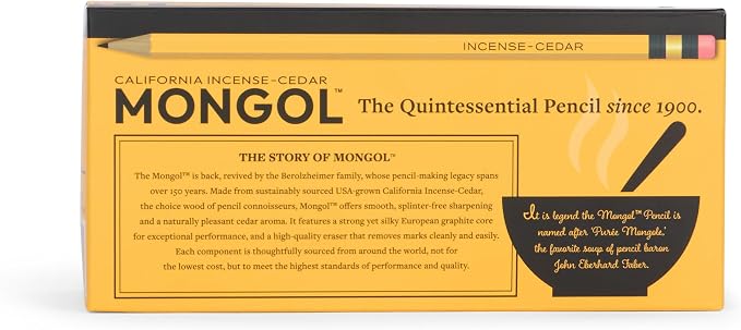 Mongol Classic Incense Cedar #2 Pencil - 144-Pack - Pre-sharpened, European Graphite Core, US Grown Cedar, Smudge Free Eraser – Nontoxic PMA Certified
