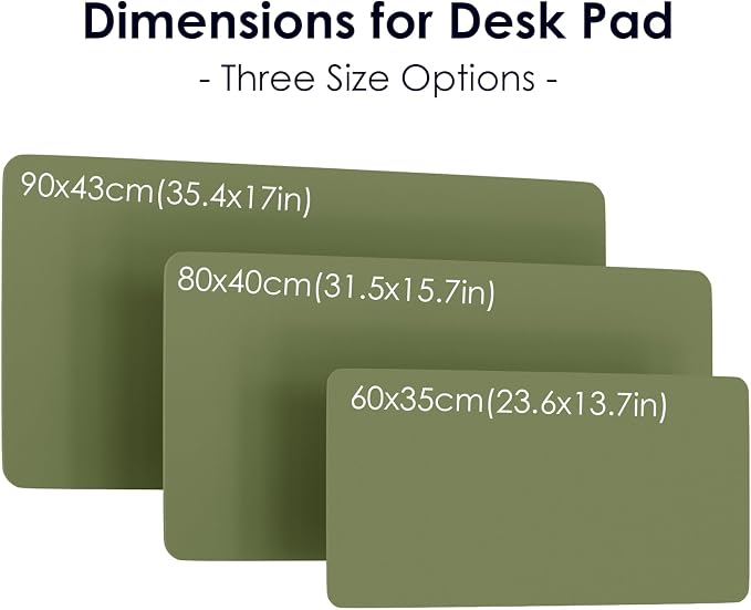 Leather Desk Pad Protector, Waterproof Mouse Pad, PU Desk Mat, Office Desk Cover, Desk Writing Mat for Office/Home/Work/Cubicle (Avocado Green) 23.6x13.7 in