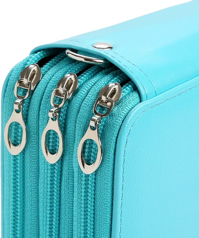 PU Pencil Case - 72 Slots Colored Pencil Case Organizer with Zipper for Watercolor Pens, Pencil Case Organizer for Artist