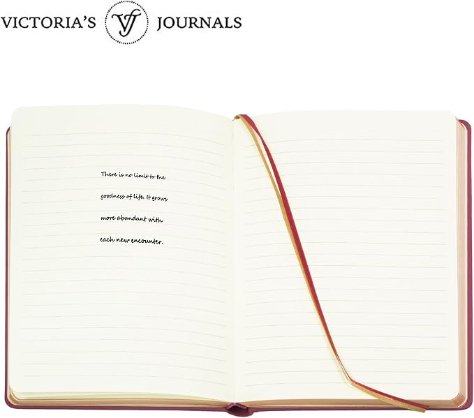 VICTORIA'S JOURNALS Vintage Journal Faux Leather Gilded Edge Hardcover | Retro Embossed Cover, Fountain Pen Friendly Paper, Premium Vegan Leather Notebook, Gilded Edges, Great for Gifting