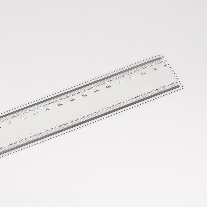 HARFINGTON Film Flexible Ruler 90cm 0.1mm Scale with R Angle & Width Lines PET Plastic Folding Straight Ruler Calibration Soft Ruler Measuring Tool for Factory, Transparent