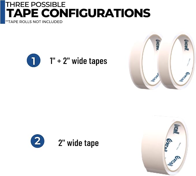 ICO by Excell Twin Premium Wide Metal Multi-Roll Desktop Tape Dispenser, ET-12271, 2 inch Wide, 3 inch Core