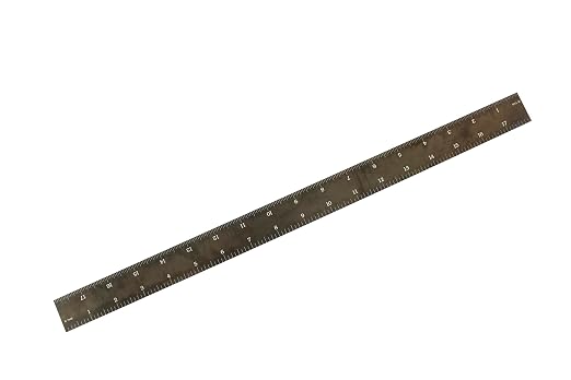 PEC Tools 18" Rigid Machinist Rule, Stainless Steel Ruler with Black Chrome Finish, High-Contrast Easy to Read, 4R Graduaction (1/8", 1/16", 1/32", 1/64"), Made in USA