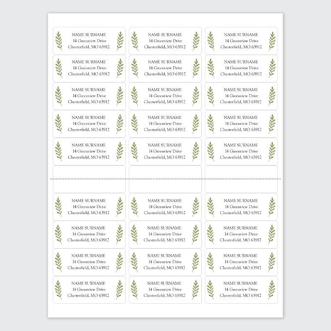 Personalized Laurel Leaves - Return Address Labels x 100