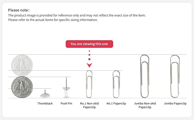 PAPERPAL Paperclips for Office School & Personal Use, #1 Nonskid Paper Clip (1-2/7"), 600 Medium Paper Clips (6 Boxes of 100 Each), Silver | Medium paper clips for office, school and personal use, conveniently packed in 6 boxes of 100 each.