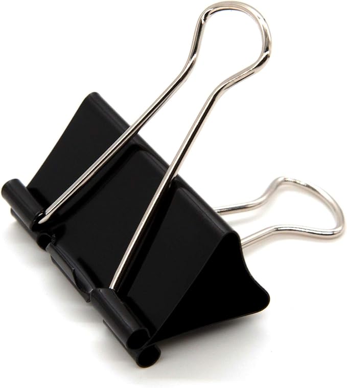 DSTELIN Large Binder Clips 1.6-Inch (24 Pack), Big Paper Clamps Clips for Office Supplies, 1.6-Inch/41mm Width, 0.7-Inch/18mm Capacity, Black
