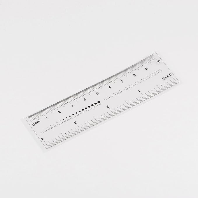 HARFINGTON Film Flexible 4 Inch 0.1mm Scale PET Plastic Folding Straight Ruler Calibration Soft Ruler Measuring Tool for Factory, Transparent