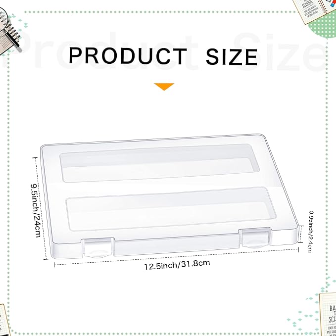 Outus 6 Pieces A4 File Box Paper Photo Storage Box A4 Portable Project Case Clear Plastic Document Magazine Organizer for Back to School Office Supplies Accessories