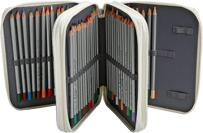 Rose Pencil Organizer - 72 Slot Colored Pencil Case with Zipper for Watercolor Pens, Markers and More