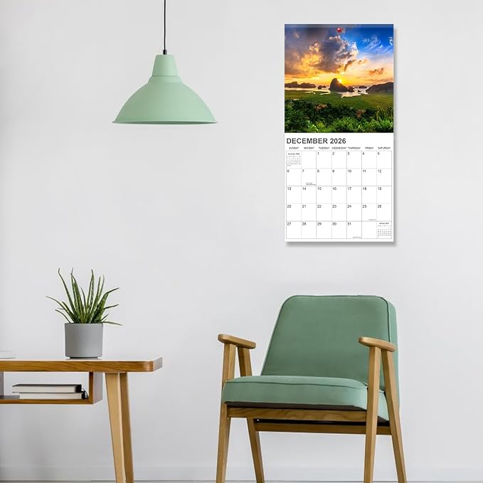 2026-2027 Calendar for Wall, Calendar 2026-2027 from July 2026 - December 2027, 12" x 24" Opened 19 Months Calendar, Full Page Months Thick & Sturdy Paper