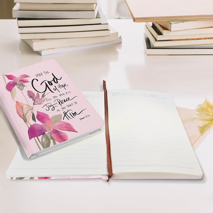 Blue Leaves Christian Hard Shell Journal Notebook 200 Sheets (5.8 x 8.3) | Bible Gifts for Women, College Ruled Notebook, Inspirational Notebooks, Journals for Writing Planner Note Taking