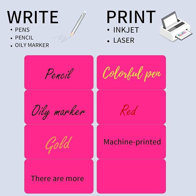 Shipping Labels Stickers, 2"×4" Printable Mailing Label for Laser/Inkjet Printing- Matte, Permanent Adhesive Labels Stickers (Fluorescent Pink)