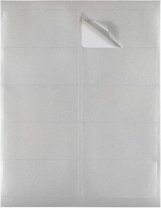 JAM PAPER Shipping Address Labels - Standard Mailing - 2 x 4 - Silver Metallic - 120/Pack