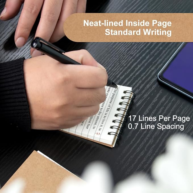 6 Pack 3x5" Spiral Pocket Notebook, College Ruled Small Notepad for School | Mini Notebooks & Small Notebooks, Pocket Notepads, Lined Note Pads for Home Office School Work Travel, Ideal for Quick Notes