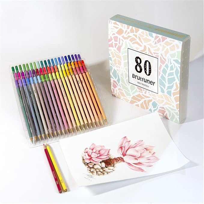 80 Colored Pencils, Bright Colors Non-toxic Colour Pencil Set, Professional Soft Core Oil Sketching Pencils, Drawing School Supplies for Art, Sketching, Painting