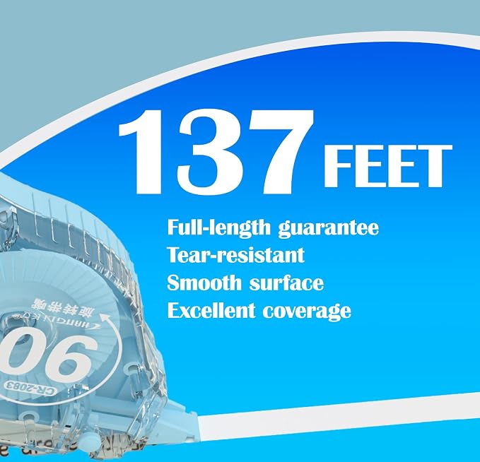 CHANGLi Extra-long Precision White Correction Tape 10-PACK–Instant Coverage, 90° Rotating Tip – 5mm / 0.2” Wide, 42Metre / 137FT Long