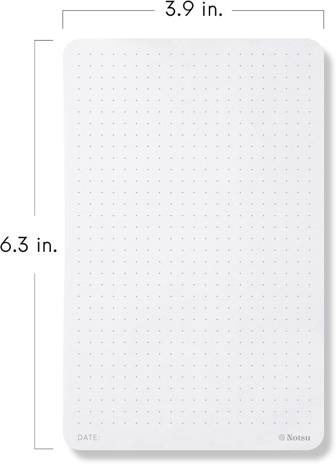 Notsu Dot Grid Small Desk Notepad 2 Pack | Minimalist Dotted Memo Note Pads with Premium Thick Paper, 3.9" x 6.3"