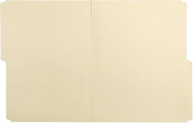 Amazon Basics Manila File Folders, Letter Size, 1/2 Tab in Left and Right Positions, 8.5" x 11", 36-Pack