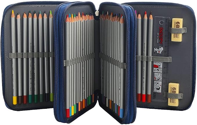 Portable Colored Pencil Case-72 Slots Colored Pencil Case Organizer with Zipper for Watercolor Pens or Markers, Pencil Case Organizer for Artist