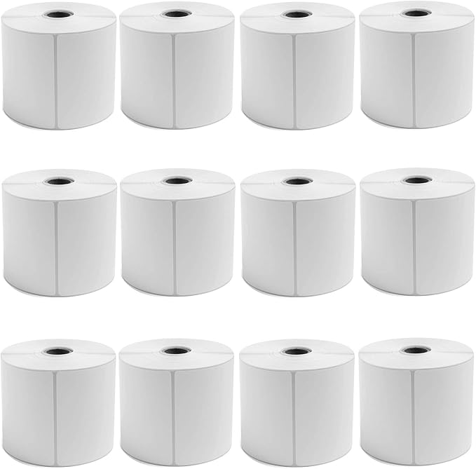 9527 Product 4x6 Direct Thermal Shipping Labels for Zebra 2844 ZP-450 ZP-500 ZP-505,Blank,450 Labels/Roll, 1" Core (12 Rolls)