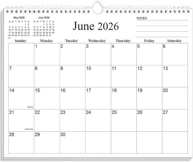 2026-2027 Calendar - Calendar 2026-2027 from July 2026 to December 2027, 8.5" x 11", Black