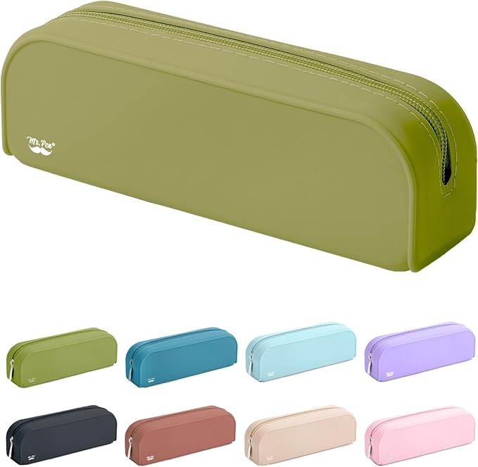 Mr. Pen- Silicone Pencil Case, Aesthetic Pencil Bag for Women, Makeup Pouch | Multifunctional Pouch for Stationery, Cosmetics and Electrical Goods Storage