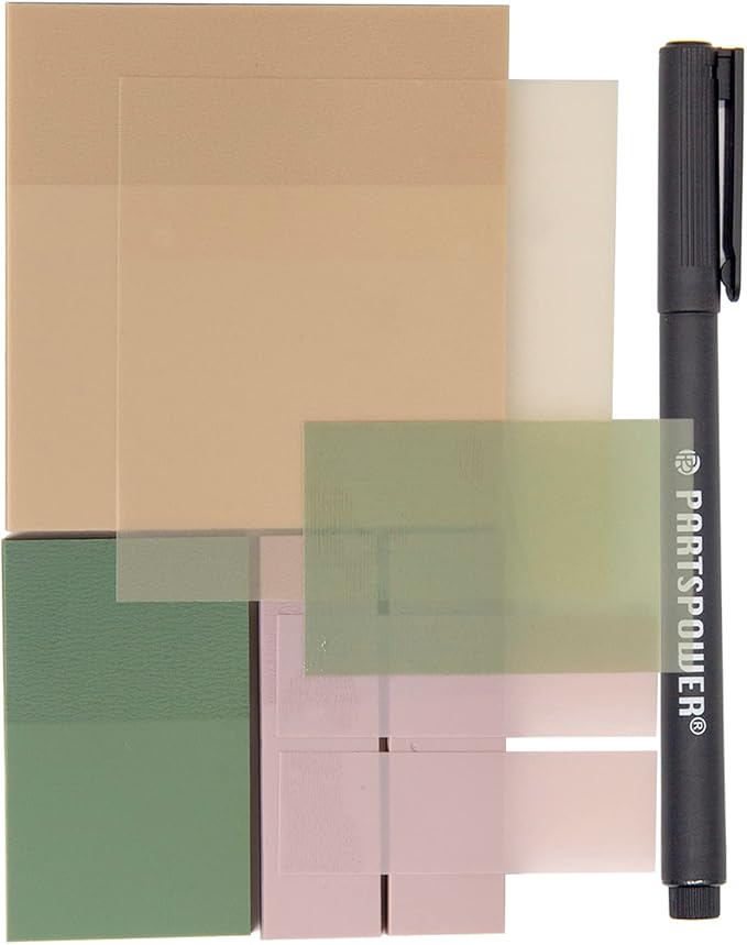 PARTSPOWER Transparent Pastel Sticky Notes, Clear Sticky Tabs - Translucent Page Flags Book Markers, Perfect for Reading Annotating, Bible Journaling School Study Office School Supplies