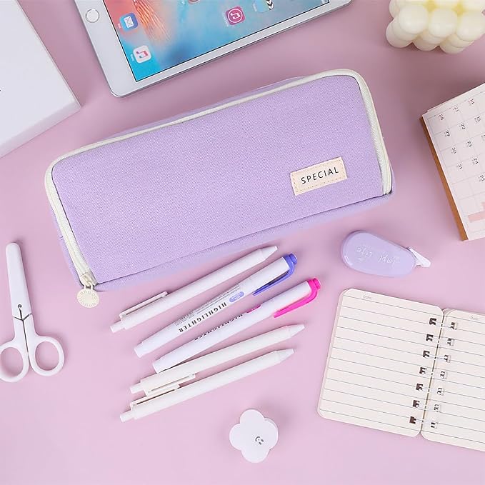 iSuperb Large Pencil Case 3 Compartments Pencil Pouch Big Capacity Pencil Bag for Kids Teen Girls Boys Student School Supplies Oxford Organizer Pen Bag Cosmetic Makeup Pouch