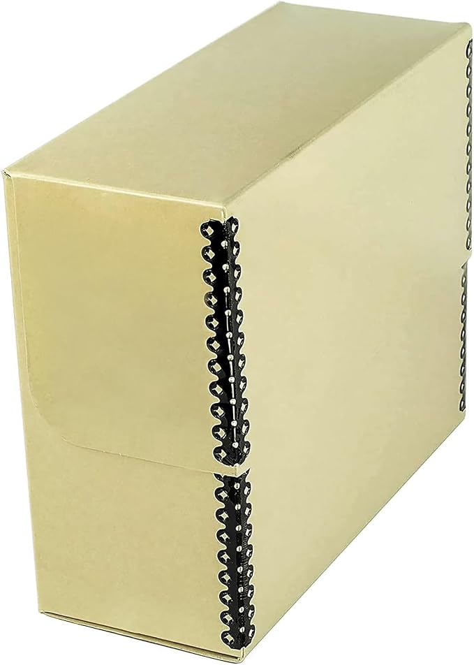 Lineco Archival Document Storage Box, Tan, 15.5" x 10.5" x 5" | Legal-Sized, Metal Edge, Acid-Free Boxboard Case, Organize Files, Prints, Photos