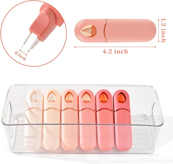 Temiary 12Pcs Cute White Correction Smooth Pull Out Tape, 1/5 x 236in Pink | Easy to Use White Correction Pens, Smooth Writing & Aesthetic Office School Supplies