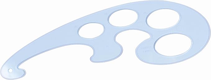 French Curve Ruler in Transparent Reusable Plastic Template Useful as Drafting Tool for Professional Drawing Instrument and Graphing at Work, School or Home Projects in Set of 3 Shapes by Yosogo
