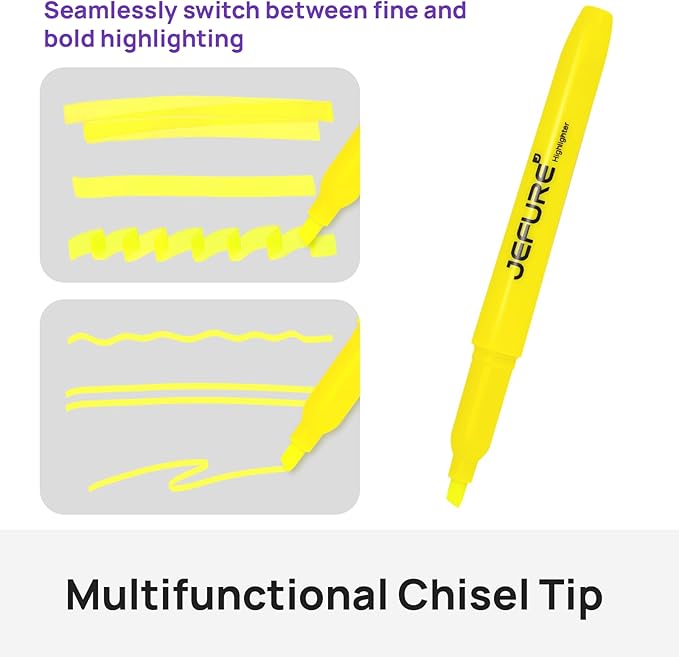 36 Pcs Highlighters, Chisel Tip, Yellow | Bible Highlighters, Quick Dry, Bulk, for Studying, Note-Taking, School, College, Office, Teacher & Student Supplies