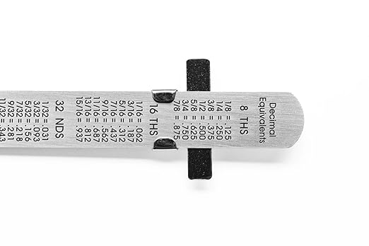 PEC Tools 6" Machinist Pocket Ruler - Stainless Steel with Pocket Clip, Round End, 32nds and 64ths Graduations on Front, Decimal Equivalents Chart on Back - Made in USA