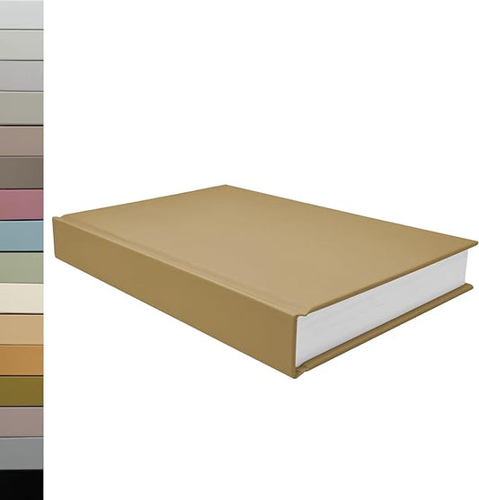 CovoBook™ Blank Hardcover | Premium Sketchbook Journal Guest Book | Photo Prop Home Decor (Gold, Size 9)