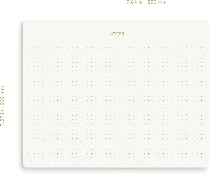 Pinesman - Mouse Pad Notepad for Professionals, 9.8" x 7.9", 50 Sheets, Minimalist, Gold Foiled, Dotted Layout, Executive's Desk Note Pad, To Do List Notepad, Eco-friendly, FSC™ Certified Planner Pad