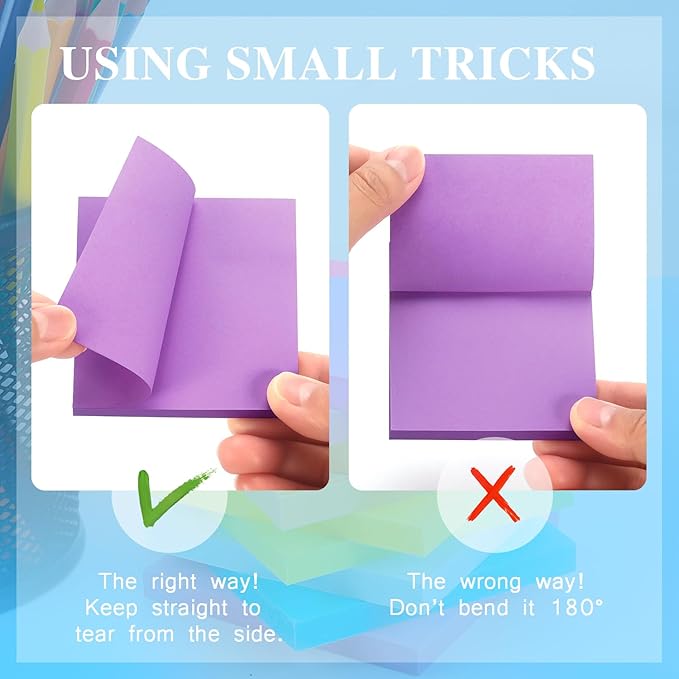 Early Buy Pop Up Sticky Notes, 3x3 in, 6 Pads, 6 Bright Colors, 100 Sheets | refillable design, repositionable adhesive, ideal for office, school, and home use